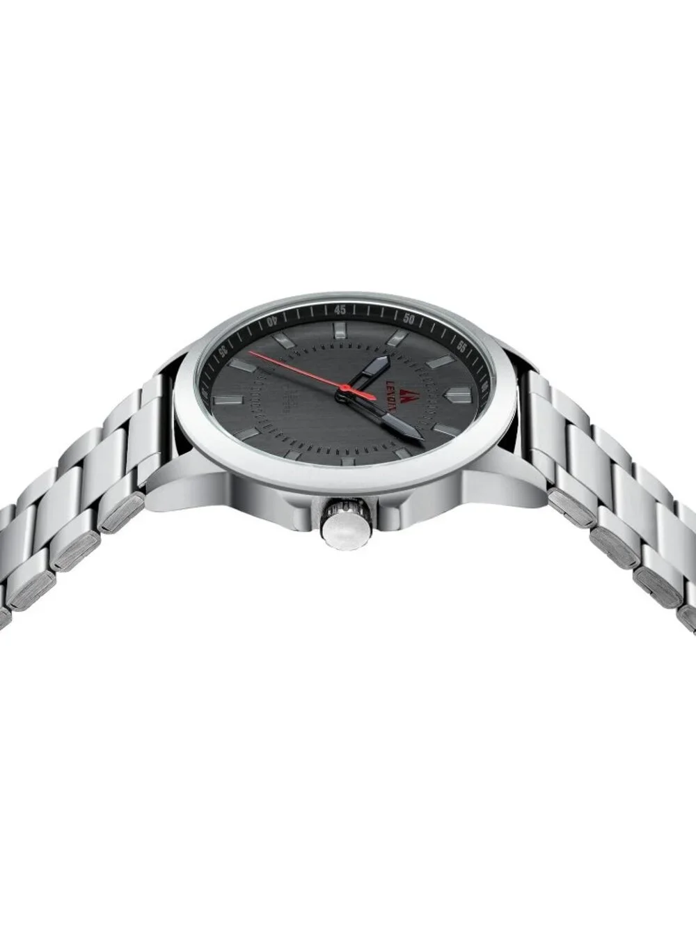 Men's Silver And Black Waterproof Stainless Steel Analog Quartz Luxury Watch